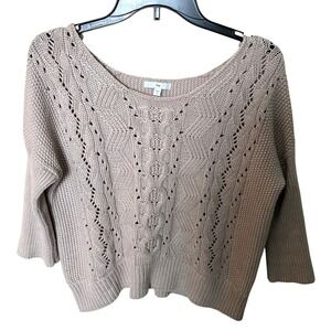 Gap‎ Knit Sweater Open Stitch Pullover Cable Knit Neutral Toned Size S